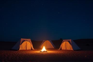 Traditional Bedouin camp under the stars